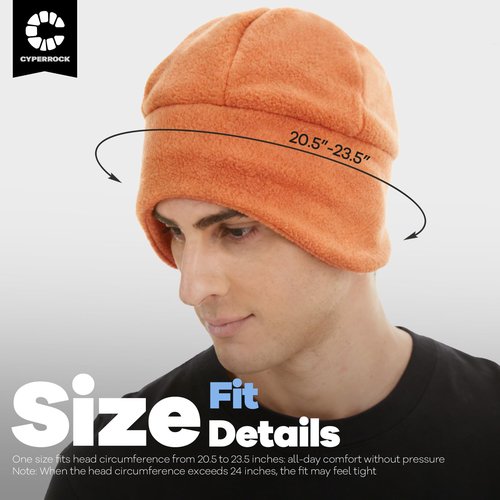CYPERROCK Winter Beanie Hat Scarf Set with Ear Flaps for Men Women Knit Fleece Lined Skull Cap Windproof Neck Warmer Gaiter Black