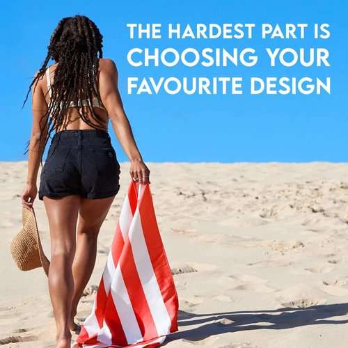 Dock & Bay Beach Towel - Quick Dry & Sand Free - Compact & Lightweight - 100% Recycled - Large Cabana in Waikiki Coral Red