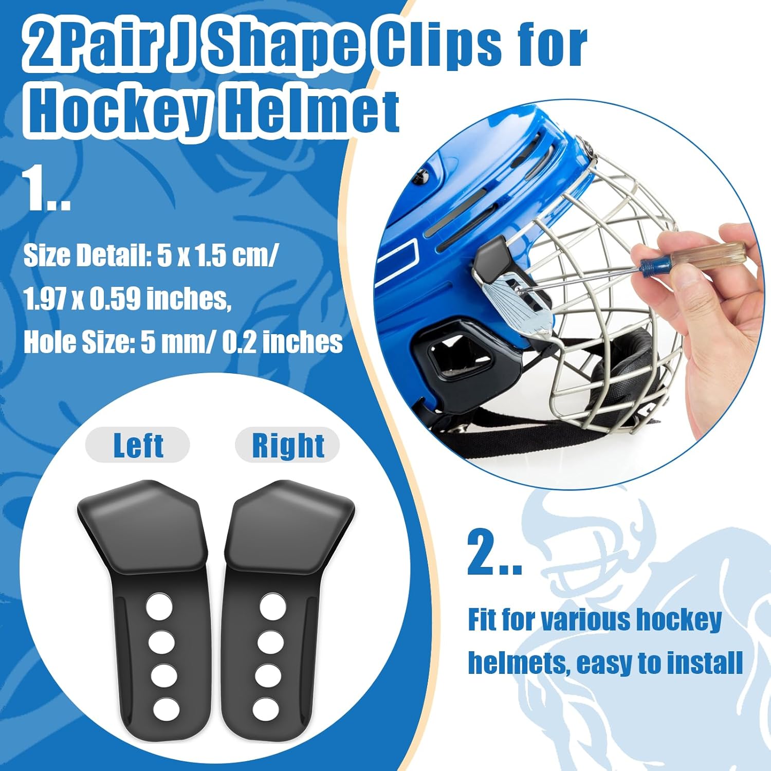 Skiennix Hockey Helmet Repair Kit - 31PCS with J Clips, Rubber Gaskets & Visor Clips | Complete Hardware Set
