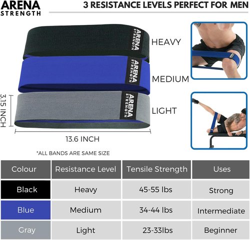 Arena Strength Fabric Booty Bands - Premium Resistance Bands for Legs and Glutes | Includes Workout Guide & Carry Case