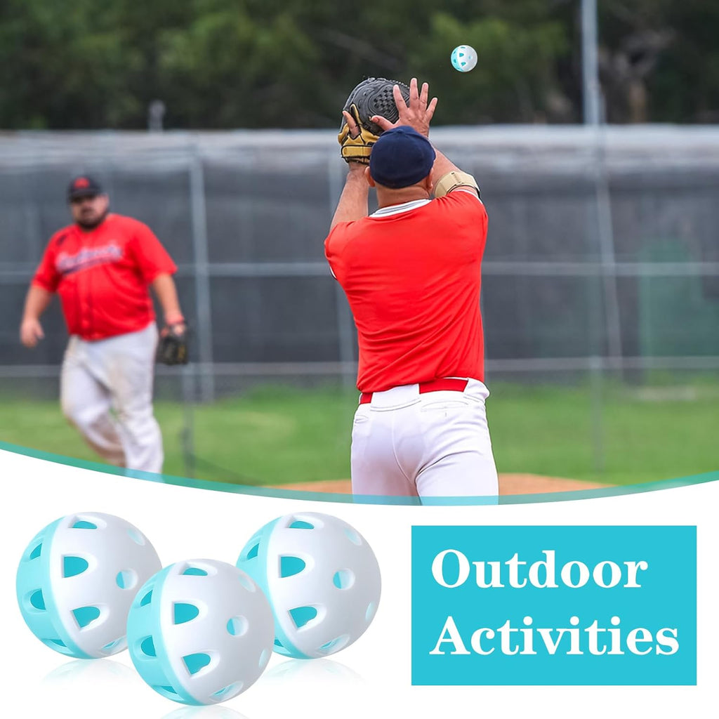 VioraWhite 48 Pack Mini Practice Baseballs 1. 65 Inch Small Baseball Training Lightweight Hollow with a Drawstring Bag for Hitting, Batting Training Use
