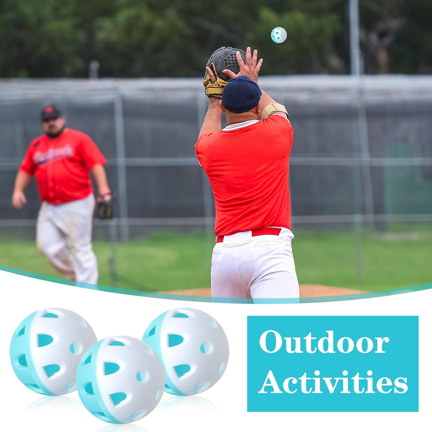 VioraWhite 48 Pack Mini Practice Baseballs 1. 65 Inch Small Baseball Training Lightweight Hollow with a Drawstring Bag for Hitting, Batting Training Use