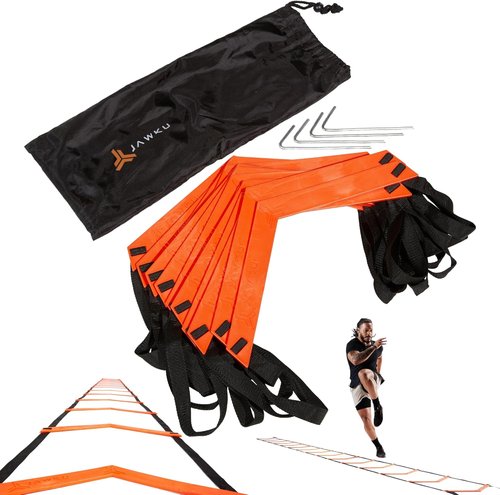 JAWKU Speed Ladder - Extra Long 21-Foot, 15 Rungs for Enhanced Balance & Agility Training