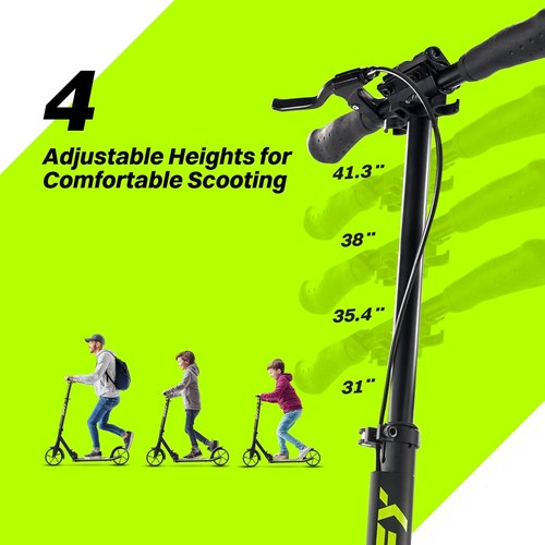 JOVA ZIFFY Kids Scooter - Foldable Kick Scooter with Hand Brake & 4 Adjustable Heights | Lightweight, Supports Up to 260 lbs