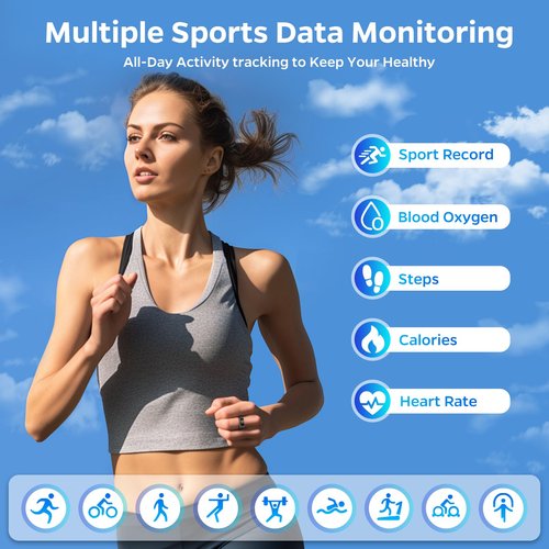 Emerhome Ultra-Thin Smart Ring for Women Men,Sleep Tracker Ring with Heart Rate, Waterproof Fitness Ring for Activity Monitoring/Steps/Calories,No Subscription Fee,for iSO & Android (Black,8#)