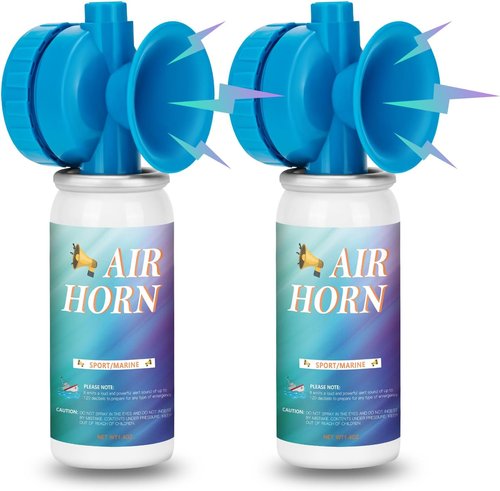 Air Horn Can - 1.4oz Safety Air Horn for Sporting Events & Camping | Loud Marine Air Horns, 2-Pack