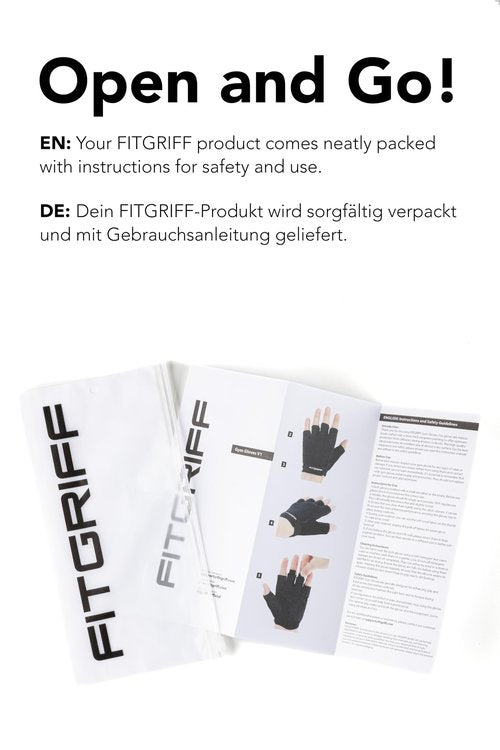 Fitgriff® Workout Gloves (Padded) for Men & Women - Fingerless Gym Gloves for Weight Lifting, Training - Full Palm Protection (Black, Size 5)