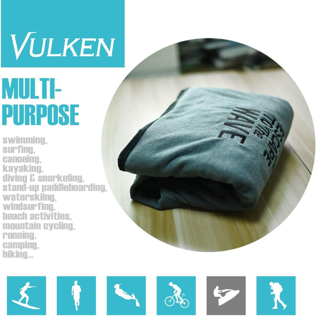 Vulken Extra Large Hooded Beach Towel - Quick Dry Microfiber Surf Poncho for Easy Changing | L/XL