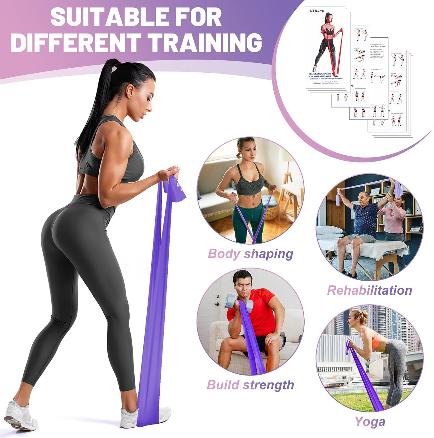 Skiennix Resistance Bands - Professional Elastic Stretch Bands for Fitness | 5 Pcs Set for Yoga & Strength Training