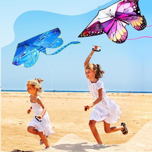 Leitee Large Butterfly Kite - Easy to Fly for Kids & Adults | 6 Pack for Outdoor Fun & Games