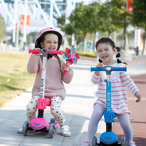 Kicknroll 3-Wheel Scooter for Kids | Light-Up Wheels, Adjustable Height, Extra Wide Deck (110 lbs Max)