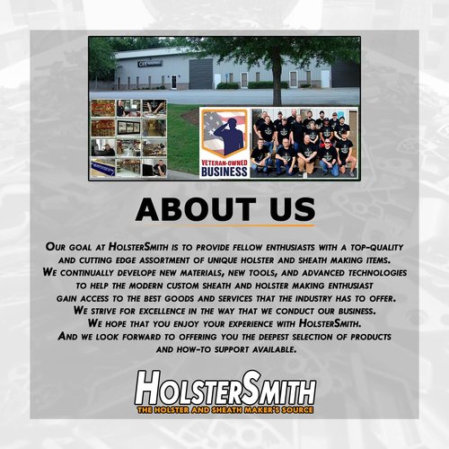 HolsterSmith Universal Metal Belt Clip for Holster Making - (Model 5) - (3-Hole) - (Tactical Black) - (w/SPTHA Mounting Hardware) - (2 Pack)