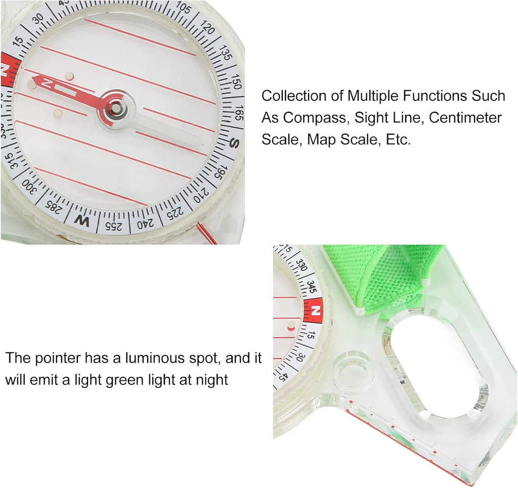 Orienteering Compass - Portable ABS Thumb Compass with Luminous Point for Outdoor Navigation