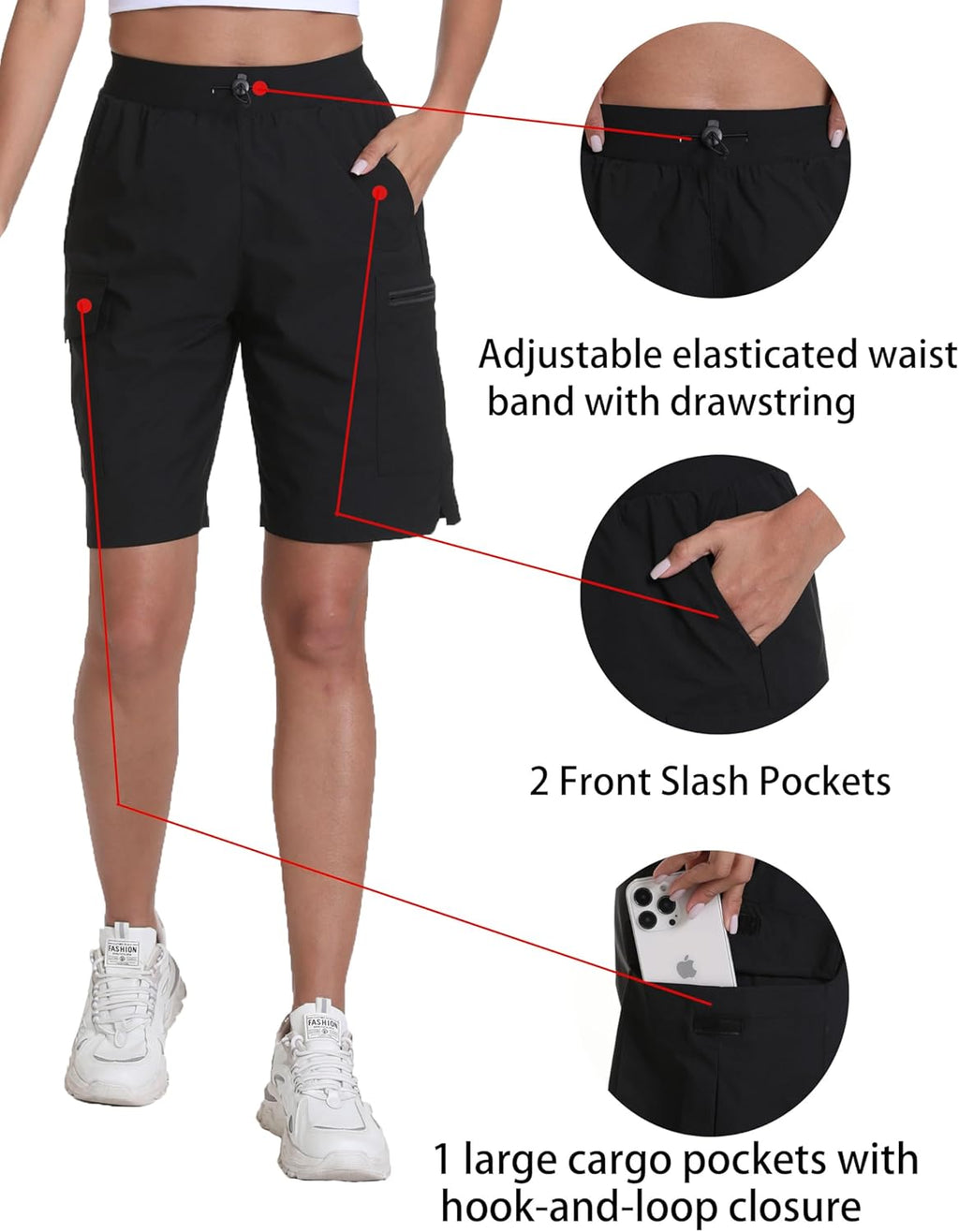 Rrosseyz Women's Hiking Cargo Shorts - Quick Dry Athletic Gym Shorts with Pockets | Perfect for Exercise & Lounge