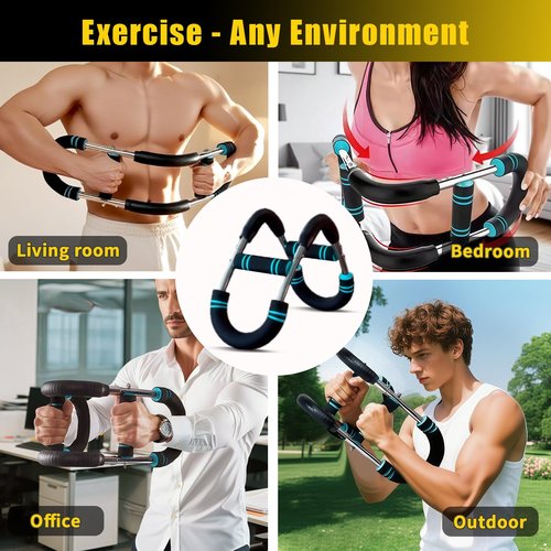 Twister Arm Trainer - Adjustable 60-110lb Resistance Chest & Arm Exerciser, Portable Home Gym Equipment for Upper Body Strength Training, Men & Women
