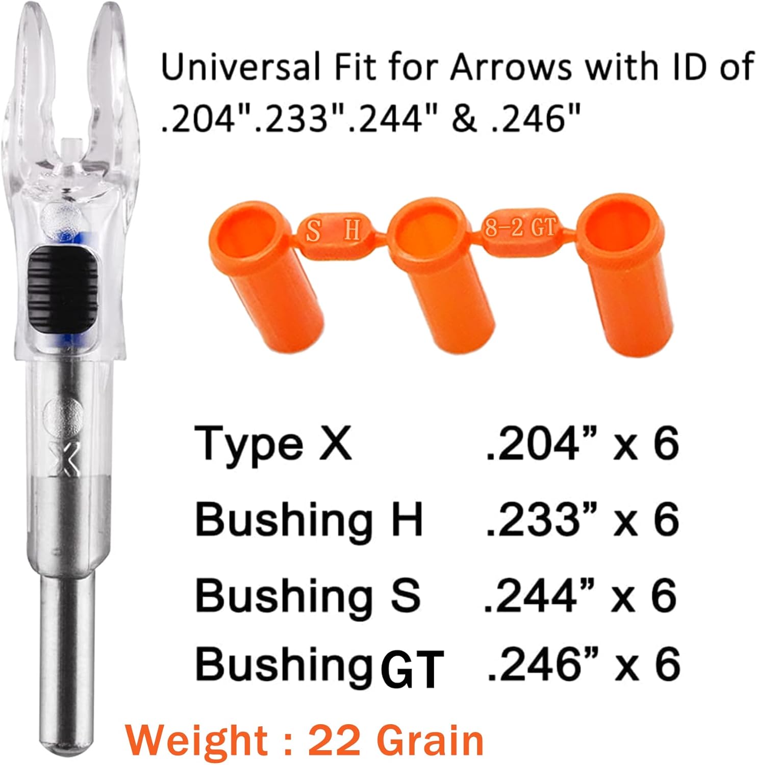 Skiennix Lighted Arrow Nocks - High-Visibility LED with On/Off Switch | 6PCS for .204-.246 ID