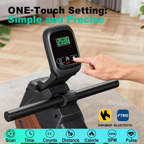 Magnetic Rowing Machine by [Brand Name] - 16 Resistance Levels | Quiet Home Cardio Trainer, 160 kg Capacity