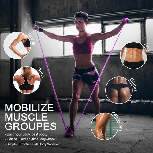 5 Pcs Professional Resistance Bands（6.9FT）. Latex-Free, Elastic Band, Work Out Bands, Stretch Bands for Working Out Women or Men, Exercise Bands Set for Physical Therapy, Yoga, Pilates