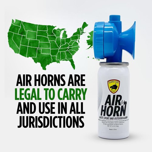 Guard Dog Security Air Horn - Loud Mini Handheld Safety Horn | Self-Defense, 1.4 oz Can, Audible Over 1 Mile