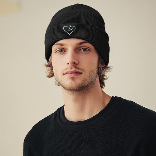 pbgtywd Horse Beanie Horse Gifts Embroidered Knit Hats Black Beanies for Horses Lovers Women Men
