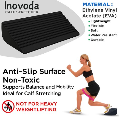 Calf Stretch Board - Slant Board for Effective Calf Stretching & Relief from Plantar Fasciitis | Includes 5 Resistance Bands & Carry Bag