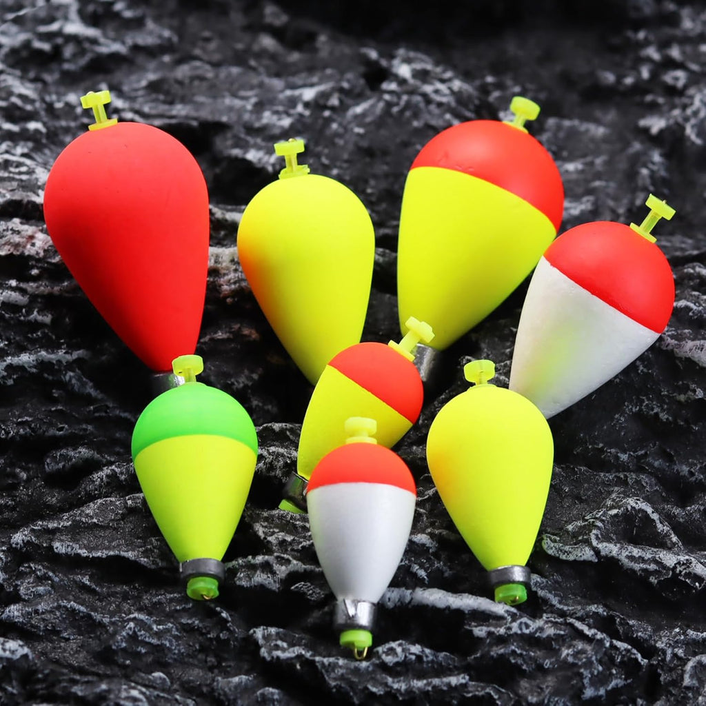 Weighted Fishing Bobbers 10-Pack - High-Visibility Slip Bobbers for Catfish | 5 Sizes & Styles