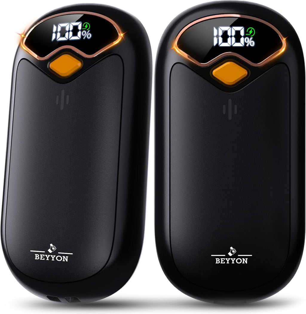 Skiennix Rechargeable Hand Warmers - 2 Pack with LED Display, 4 Heat Levels, USB Portable | Ideal for Golf, Camping, Gifts
