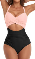 Eomenie Women's One-Piece Swimsuit - Tummy Control & Cutout Design | High-Waisted Bathing Suit