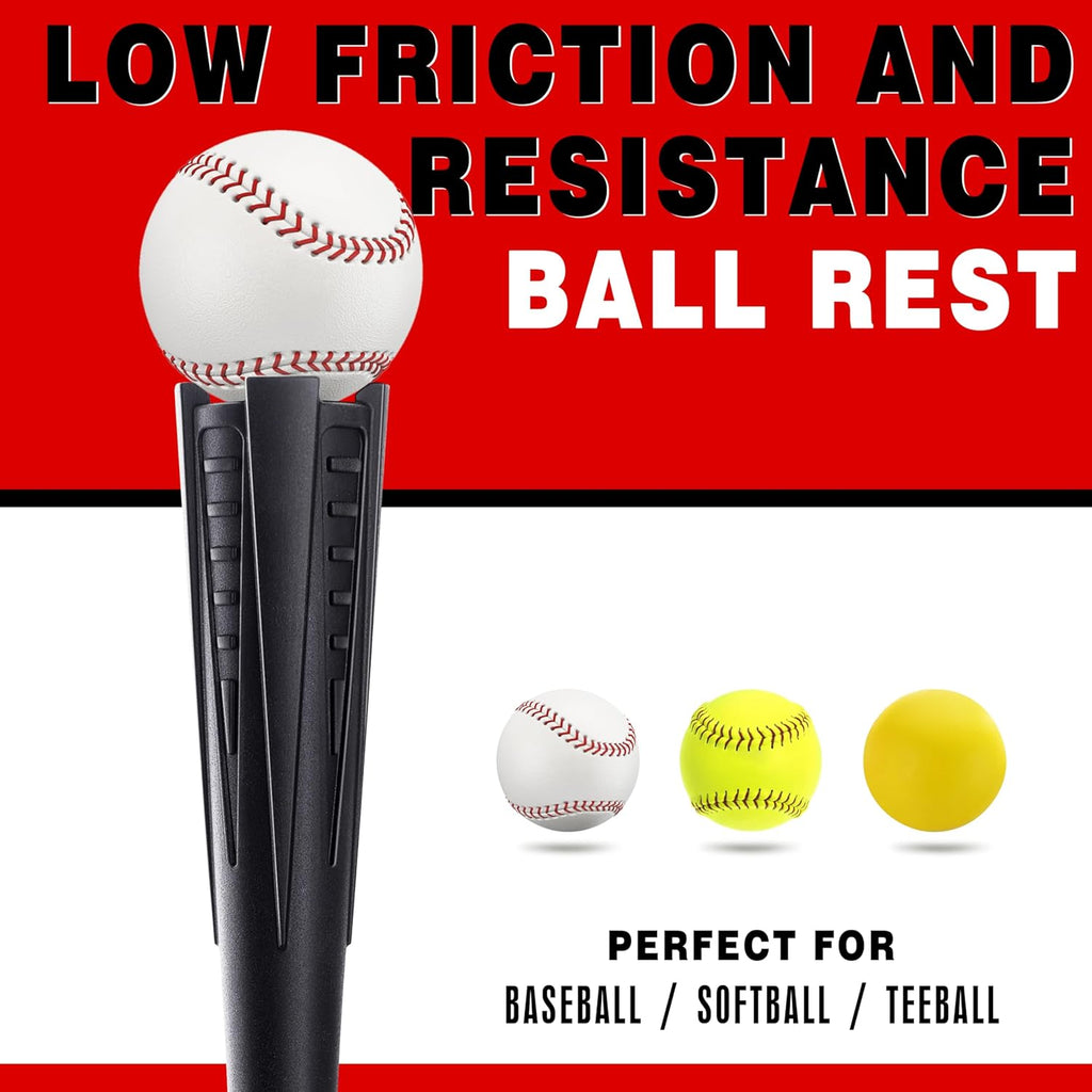 Skiennix 4-Prongs Ball Rest Batting Tee - Adjustable 23" to 44" for Baseball & Softball Hitting