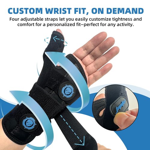 JUPITER Carpal Tunnel Wrist Brace - Thumb Support Spica Splint for Left Hand | Pain Relief for De Quervains - Large/XLarge, Blue