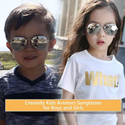 Creamily Kids Aviator Sunglasses - UV Protection Eyewear for Ages 2-9 | Stylish & Durable Design
