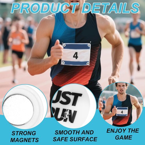 Magnetic Race Bib Clips by [Brand Name] - 4 Pairs of Durable Holders for Marathon Runners