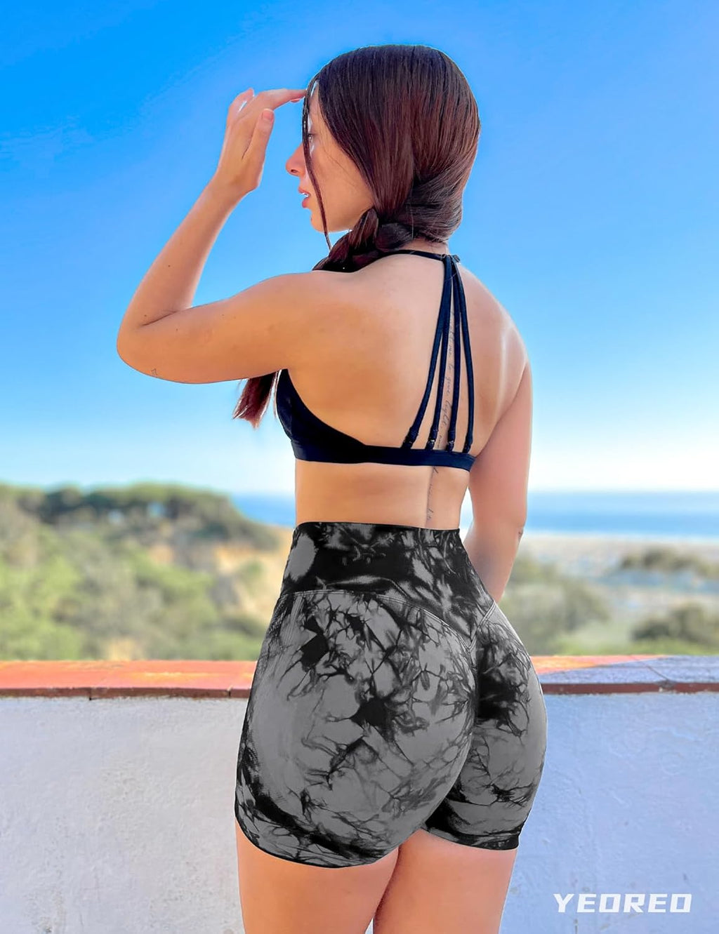YEOREO Women's Workout Shorts - High Waisted Seamless Scrunch Design | 3.6" Gym & Yoga Biker Shorts