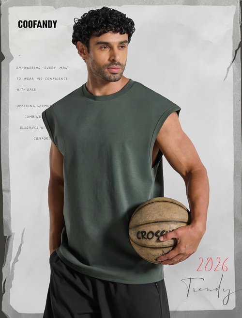 COOFANDY Men's Workout Tank Tops - Casual Sleeveless Gym Tee Shirt | Stylish Loose Fit for Basketball