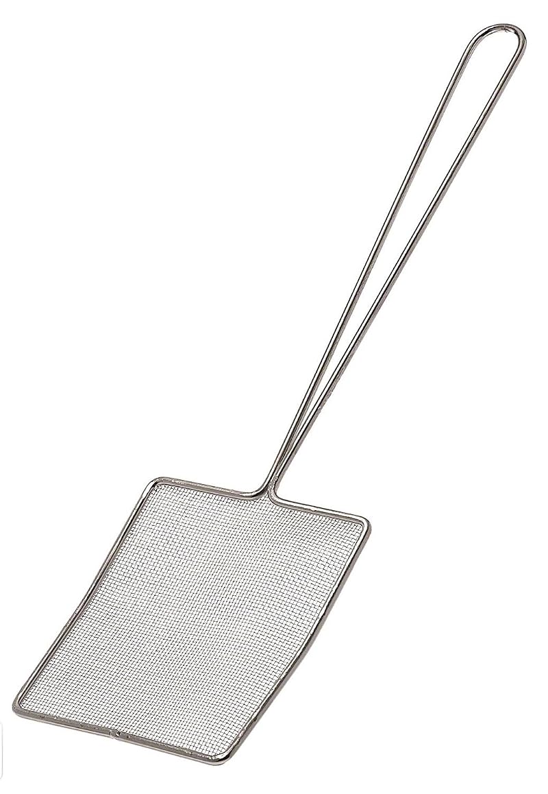 Nickel-Plated Fine Mesh Skimmer, 5 in. Square with 11.75 in. Heat-Resistant Handle