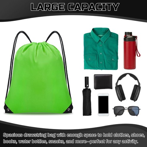 Grneric Drawstring Backpack - 60 Pack Cinch Sacks for Sports, Travel & Beach | 20 Vibrant Colors