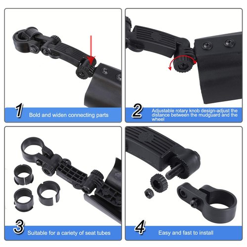 TAGVO Bicycle Mudguard Fit for 20/22/24/26 Inch, Universal Full Coverage Thicken Widen Front and Rear Adjustable Mudguard, Mountain Bike Mudguard Set, MTB Road Bike