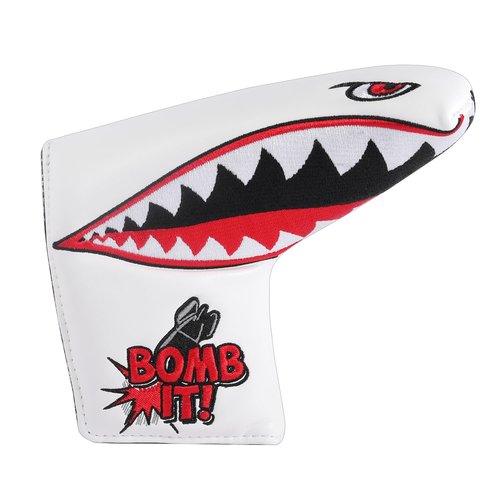 SHABIER Golf Blade Headcover with Tiger Shark Design for Golf Putter Club (White)