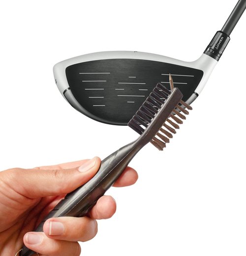 Golf Cleaning Brush Divot Tool Towel Combo (Black Brush Red Divot Tool)