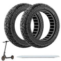 Cooryda 10X2.125 Off Road Tire for Electric Scooter Ninebot F20/F30/F40/F65, 10 inch Solid Rubber Tires for Front And Rear Solid Electric Scooter Tire Tubeless(Black 2pcs)
