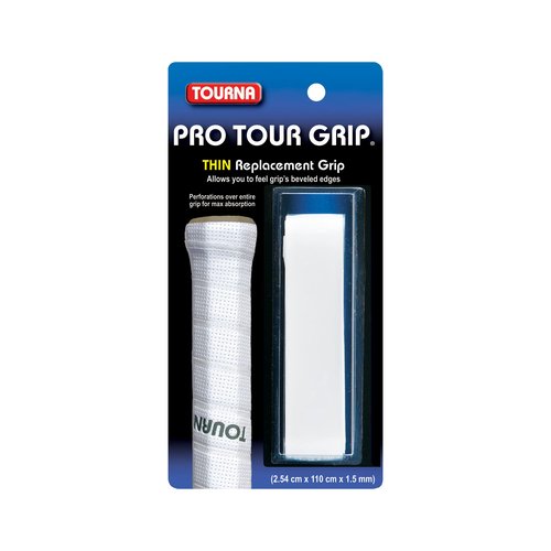 Tourna PRO Tour Grip Thin Replacement Tennis Grip 1.5mm - White
