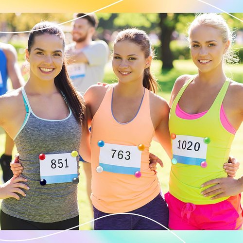 Kingdder Running Bib Clips - 30 Pcs Magnetic Race Number Holders for Runners | Colorful Fasteners
