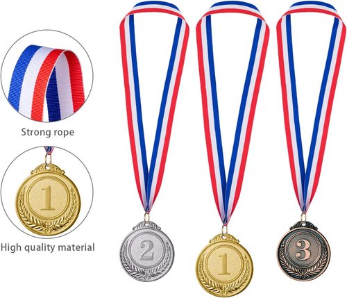 Favide 96-Piece Award Medal Set - Gold, Silver & Bronze Winner Medals for Competitions | 2 Inches