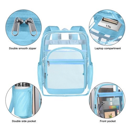 SDFGHG Clear Backpack,Sturdy Shape Heavy Duty Large Clear Backpack,Casual Daypacks(Blue)