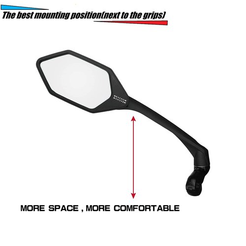 MEACHOW New Scratch Resistant Glass Lens,Handlebar Bike Mirror, Rotatable Safe Rearview Mirror, Bicycle Mirror, (Silver Left Side) ME-007LS