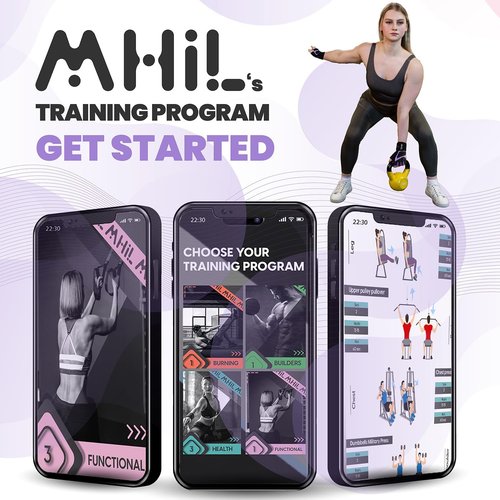 MhIL Workout Gloves for Women - Breathable Gym Gloves with Palm Protection & Enhanced Grip | Padded Weightlifting Gloves with Wrist Wraps