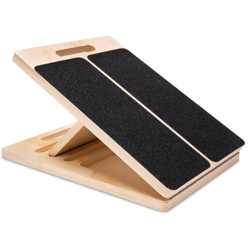 Adjustable Slant Board for Calf Stretching - Portable Wooden Incline Board for Physical Therapy, Squats & Pilates - Calf Stretcher for Ankle, Heel & Leg Support