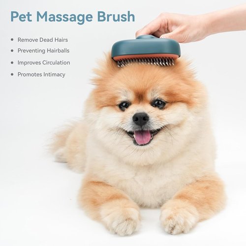 Aumuca Self-Cleaning Slicker Brush - Gentle Pet Grooming Tool for Dogs & Cats | Efficient Hair Remover for All Fur Types