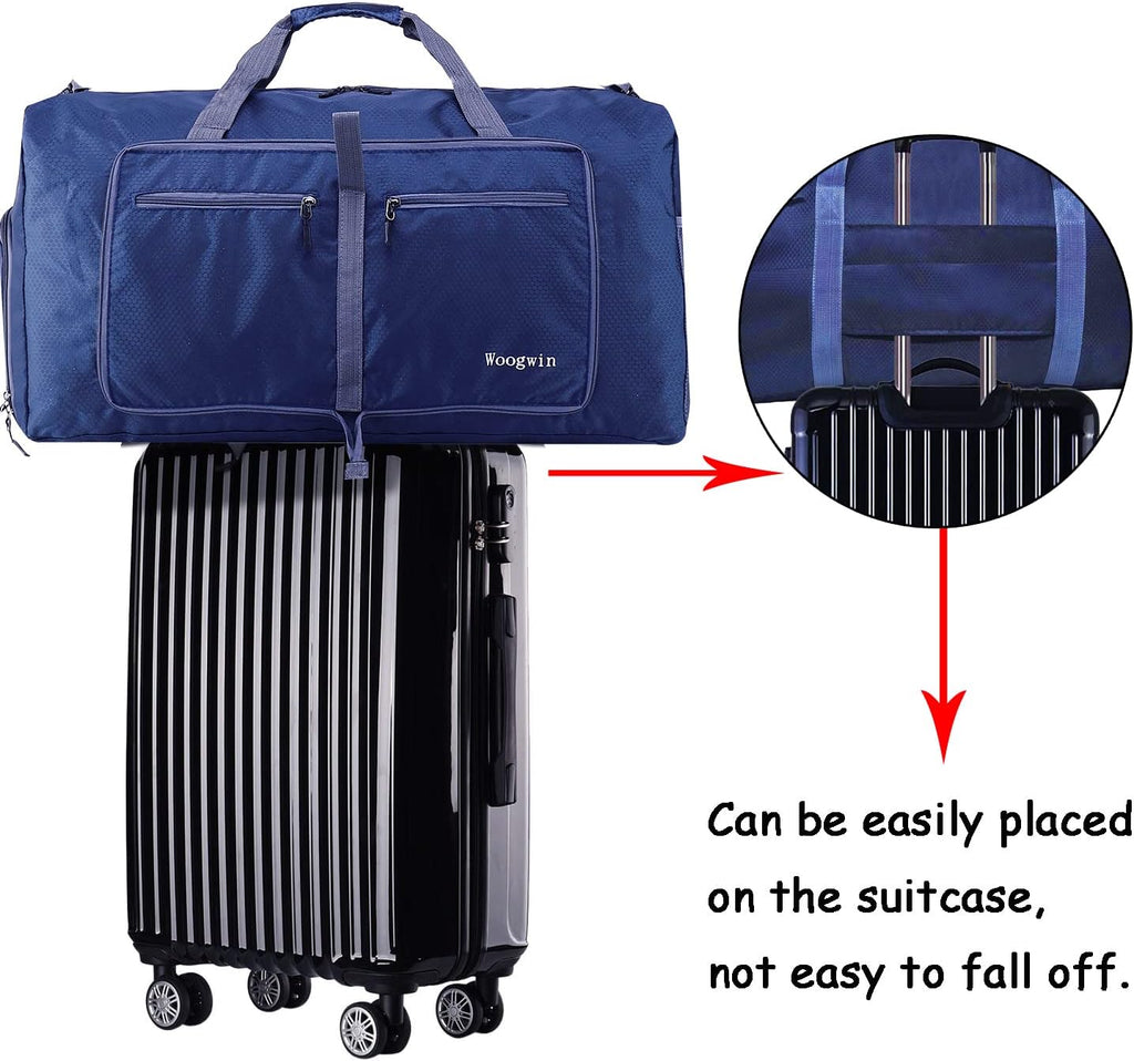 Woogwin Travel Duffel Bag - Large Waterproof & Foldable Overnight Bag for Gym, Beach, & Sports