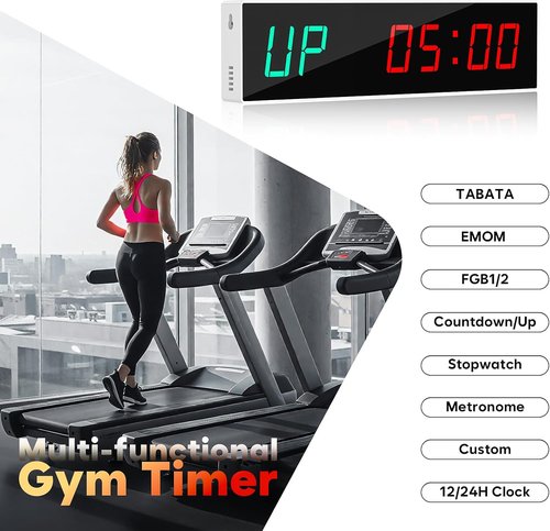 Dienmern Large Digital Gym Timer - Remote Control Workout Clock with 9 Custom Modes | Ideal for Home Gym & Outdoor Sports